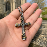 Hand-Wrapped Antique Copper Cross Necklace – Christian Faith Pendant