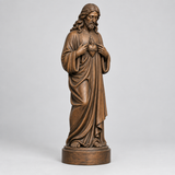 Sacred Heart of Jesus Hand-Carved Beechwood Statue – Catholic Prayer, Home Blessing & Faith Gift