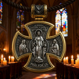 S925 sterling silver double-sided Jesus and Virgin Mary necklace