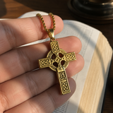 Celtic Knot Titanium Steel Cross Necklace