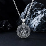 St. Benedict S925K Silver Double-Sided Engraved Amulet Pendant - BGCOPPER