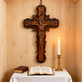 Kruzifix aus Eschenholz, Jesus Christus, hölzernes Kreuz Geschenk der Liebe