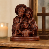 Hand-carved beechwood statue of the Holy Family – Jesus, Mary and Joseph