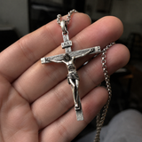S925K Silver Jesus Crucifix Pendant | A Tangible Reminder of His Love - size and finish detail