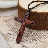 Jesus Wooden Crucifix Necklace: His Coming is a Tender Promise of Eternal Protection ✝️
