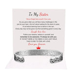 10mm Stainless Steel Bracelet Laser Marking SISTER Gift Adjustable Engraved Bracelet C-Shape Wave Bracelet - BGCOPPER