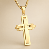 3D Interlocking Stainless Steel Cross Necklace