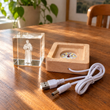 St. Francis of Assisi Crystal Lamp: A Beacon of Peace & Creation