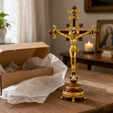 Hand-Painted Metal Jesus Christ Crucifix: Sacred Home Decor - gift presentation