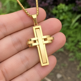 3D Interlocking Stainless Steel Cross Necklace