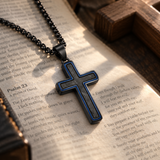 Modern Cross Pendant Necklace – Titanium Steel Christian Necklace for Men