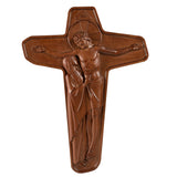 Red-brown The Unity Cross carving wood Schoenstatt - Sorrowful Mother/Passion Crucifix - BGCOPPER