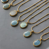 Oval Natural Necklace Pendant Chain - BGCOPPER