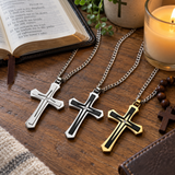 Modern Two-Tone Cross Necklace – A Bold Daily Reminder of Faith