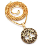 Tree of Life Necklace Pendant Stainless Steel Protection Lucky Talisman Celtic Jewelry for Men Women - BGCOPPER