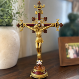 Hand-Painted Metal Jesus Christ Crucifix: Sacred Home Decor - craftsmanship detail