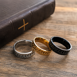 Men’s Faith Spinner Chain Ring – 8mm Titanium Steel Rotating Christian Band