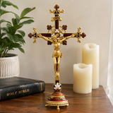 Hand-Painted Metal Jesus Christ Crucifix: Sacred Home Decor - faith-inspired design detail