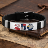 250 Years of Independence Bald Eagle & USA Flag Patriotic Silicone Bracelet