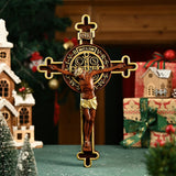 The Redemption of Christ and the Protective Oath of Saint Benedict Double-sided engraved cross - BGCOPPER