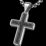 Modern Cross Pendant Necklace – Titanium Steel Christian Necklace for Men