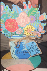 Mother's Day Wooden Flower Card DIY Craft Kit | Paint an Everlasting Bouquet of Love for Mom