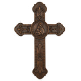 Wooden crucifix of the Virgin, Virgin Mary, Baby Jesus, religious wooden icon, wall crucifix, wall decoration - BGCOPPER