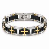 Men's Stainless Steel Cross Bracelet – Christian Faith Jewelry | Silver & Gold-Tone Options
