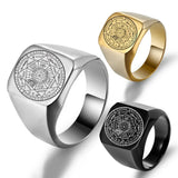 Seal of the Seven Archangels Stainless Steel Men's Trigger Finger Seal of Solomon - BGCOPPER