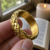 6mm Interwoven Scale Texture Stainless Steel Band Ring – Silver & Gold Promise Ring