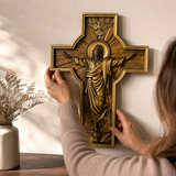 The Ascension Cross - Hand-Carved Jesus Crucifix with Holy Spirit Dove
