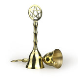 Pentagram Brass Hand Bells Metal Altar Bells Ceremonial Ornament Restaurant Bells Call Reminder Bells - BGCOPPER