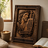 John 8:32 Hand-Carved Beechwood Christian Wall Plaque – The Truth Shall Set You Free