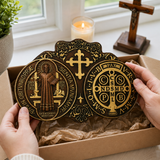 St. Benedict's Exorcism Medal Christian Exorcism Plaque - Wall Decor