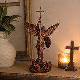 St. Michael the Archangel - Hand Carved Boxwood Sculpture - Spiritual Guardian for Prayer Spaces