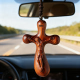 Bgcopper Rosewood Crucifix of Jesus' Passion (Necklace & Car Charm Options)