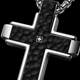 Hammered Two-Tone Stainless Steel Cross Necklace – Strength, Faith & Rugged Elegance