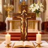 Bgcopper Holy Trinity Crucifix Wood Decor