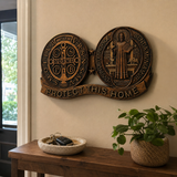 St. Benedict's Exorcism Medal Christian Wall Plaque - Best Christmas Gift - side view