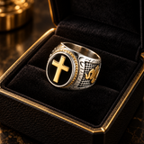 Vintage Praying Cross Ring- Stainless Steel Religious Gift