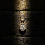 Handmade S925K Silver Madonna Holding Child Necklace