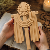 A Holy Testimony: Handcrafted Beechwood Crown of Thorns and Resurrection Shawl Cross