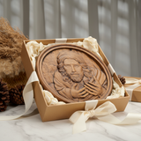 Jesus Christ Round Wooden Carving