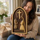 Hand-Carved Beechwood Christian Marriage Prayer Plaque – Personalized Wedding & Anniversary Gift