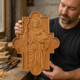 God's Shepherd religious gift Wooden carved chrirstian wall art