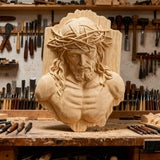 Bgcopper October Release | Beech Wood Sculpture of Jesus with Crown of Thorns — A Reminder of Love for Christmas