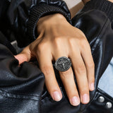 S925K Silver Jesus Crucifixion St. Benedict Medal Ring - BGCOPPER