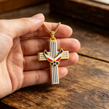 Wings of Faith Cross Necklace – Courage, Devotion & Patriotism