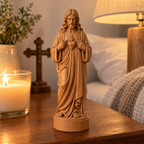 Sacred Heart of Jesus Hand-Carved Beechwood Statue – Catholic Prayer, Home Blessing & Faith Gift