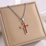 Colored Baguette CZ Cross Necklace – Faith, Vibrance & Bold Devotion